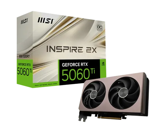MSI GEFORCE RTX 5060 TI 8GB INSPIRE 2X OC GRAPHIC CARD