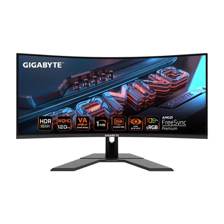 GIGABYTE G34WQC A 34 Inch 144Hz VA Panel 120% SRGB 1MS AMD Freesync Gaming Monitor
