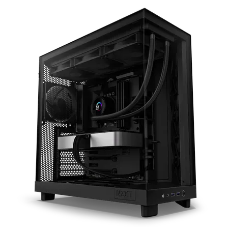 NZXT H6 Flow RGB Compact Dual-Chamber Mid-Tower Airflow Case with RGB Fans Black (CC-H61FB-R1)