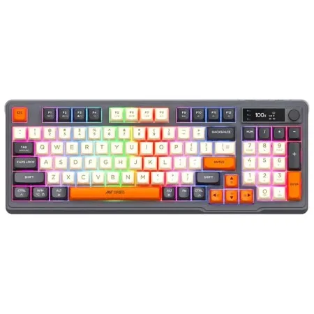Ant Esports MK801 V2 Pro Wireless Mechanical Membrane Backlit Gaming Keyboard (Grey, Beige, Orange)