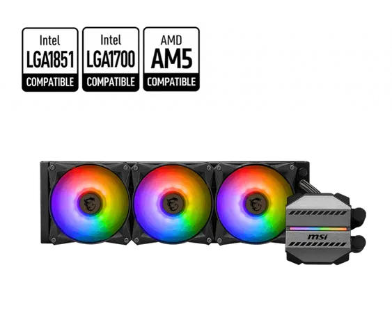 MSI MAG Coreliquid I360 ARGB White 360mm with Intel & AMD Socket Support,120mm Fans CPU Liquid Cooler