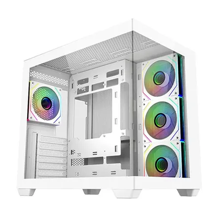 Cooler Master Elite 681 ATX Mid Tower Computer Case with 270° Tempered Glass - White