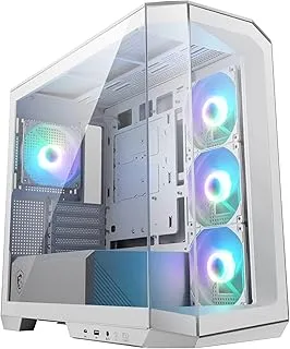 MSI MAG PANO M100R PZ White Gaming Case: Sleek White Mid-Tower Chassis with RGB Lighting, Tempered Glass, Mystic Light Sync, and Enhanced Airflow for an Exceptional Gaming PC Build