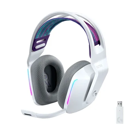 Logitech G733 Lightspeed RGB Wireless Gaming Headset (White) (981-000886)