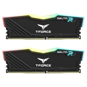 TEAMGROUP T-Force Delta RGB 64GB ( 32GB x 2 ) 3200MHz DDR4 RAM ( Black ) ( CL16 )