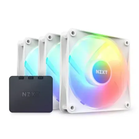 NZXT F120 RGB Core 120mm PWM Fan Kit - White...