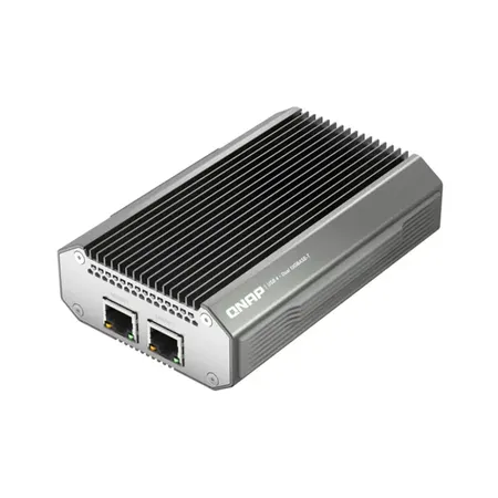 QNAP QNA‑UC10G2T USB4 Type‑C Dual‑Port 10GBASE‑T RJ45 Network Adapter