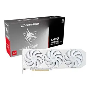 PowerColor AMD Radeon RX 9060 XT HellHound OC White 16GB GDDR6 Graphic Card RX9060XT 16G-L/OC/WHITE