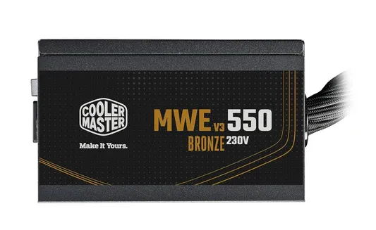 Cooler Master MWE Bronze 550 V3 550W ATX Non Modular Power Supply Unit - Black