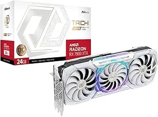ASRock AMD Radeon RX 7900 XTX Taichi White 24GB OC 20 Gbps GDDR6 384-Bit Dual BIOS 7680 x 4320 110/100/110mm Striped Ring Fans Graphics Card