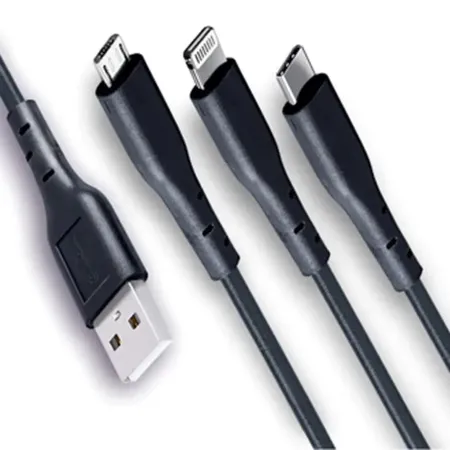 Lapcare LOLCFB7556 USB-A to Micro+Lightning+Type-C 3-in-1 Data Cable - 1.5M