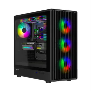 Ant Esports Zen Air 360 Mid-Tower Computer Case/Gaming Cabinet - Black | Support ATX, Micro-ATX, Mini-ITX | Pre-Installed 4 ARGB Fans