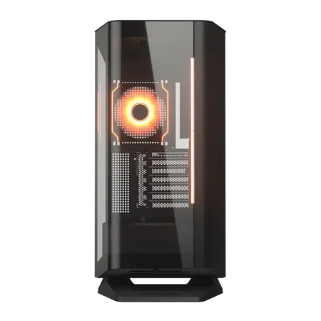 Cougar FV270 RGB Tempered Glass Mid‑Tower Computer Case with E‑ATX Support, Angled Airflow & ARGB Fans - Black