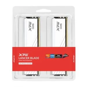 Adata XPG Lancer Blade RGB Series 32GB (16GBx2) DDR5 6000MHz Desktop Memory (White) AX5U6000C3016G-DTLABRWH