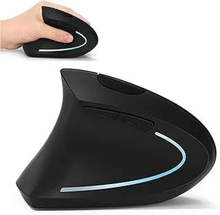 Left Handed Mouse, Lekvey Wireless 2.4G USB Left Hand Ergonomic Vertical Mouse, Less Noise - Black
