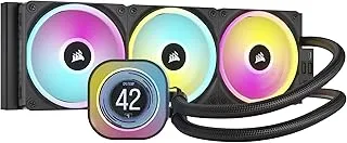 CORSAIR iCUE H150i ELITE LCD Display Liquid CPU Cooler-Custom IPS LCD Screen-48 Dynamic RGB LEDs-120mm Fans-360mm Radiator-COMMANDER CORE Smart Lighting Controller - CW-9060062-WW