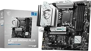 MSI B760M Gaming Plus WiFi Black Motherboard, mATX - Supports 14th/13th/12th Gen Intel Core Processors, LGA 1700 - DDR5 Memory Boost 6800+MHz/OC, 1x PCIe 4.0 x16, 2 x M.2 Gen4, 2.5G LAN