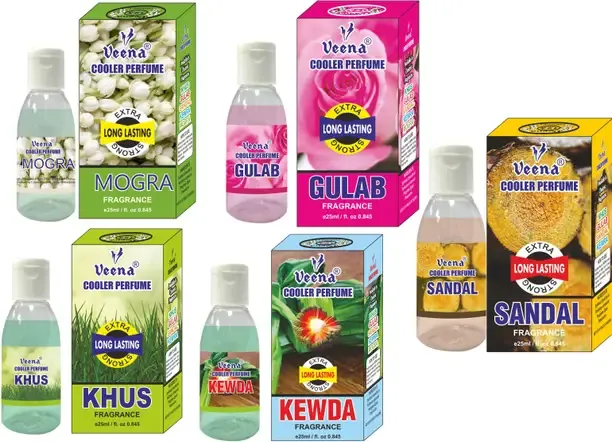 Veena Mogra, Khus, Gulab, Sandal, Kewda Cooler Perfume, Alcohol Free, Fragrance Cooler Diffuser