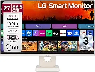 LG 27U511SA 68.58 cm (27 Inch) Full HD (1920x1080) IPS Smart Monitor with webOS, 100Hz, Wi-Fi, Bluetooth, Miracast, AirPlay2, Speakers, HDMI, USB-A, Slim Stand, 3-Side Virtually Borderless, (Black)