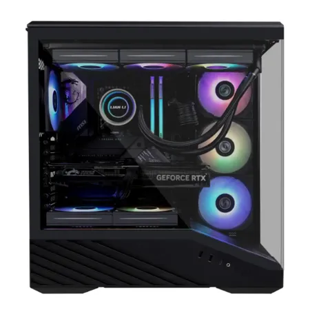 Lian Li Vector V100X Mid Tower Dual Tempered Glass PC Case with Back‑Connect Support - Black