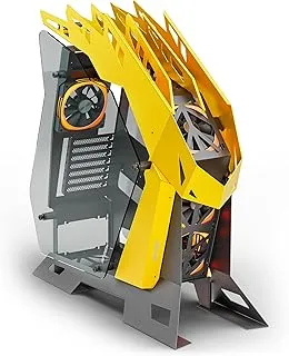 Ant Esports Cypher G7 Mid-Tower ATX Computer Case/Gaming Cabinet - Black-Yellow | Support ATX, Micro-ATX, Mini-ITX | Pre-Installed 6 ARGB-PWM Remote Controlled Fans